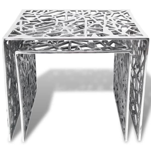 Maison Exclusive - Kvadratisk sidebord 2 dele Aluminium Sølv Silver