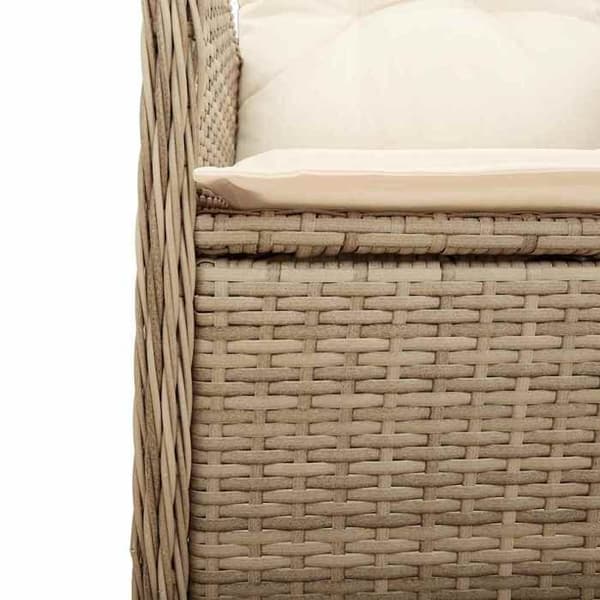 Maison Exclusive - 9-delars trädgårdsbistro-set med beige kuddar i polyrotting