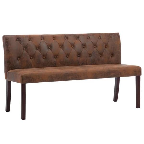 Maison Exclusive - Bänk 148,5 cm Brun Syntetmocka brun