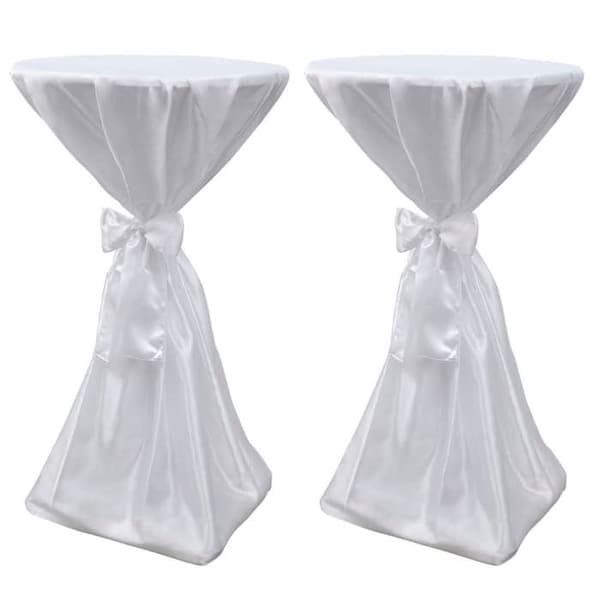 Maison Exclusive - Vit bordsduk med band 70 cm 2 delar