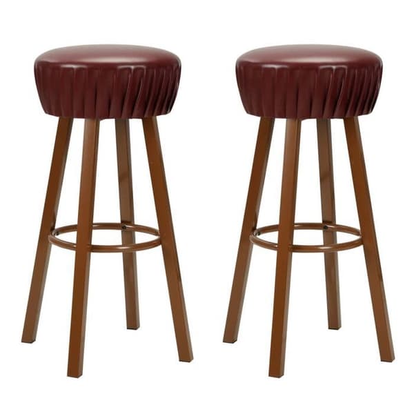 Maison Exclusive - Barstolar set om 2 brun konstläder brun