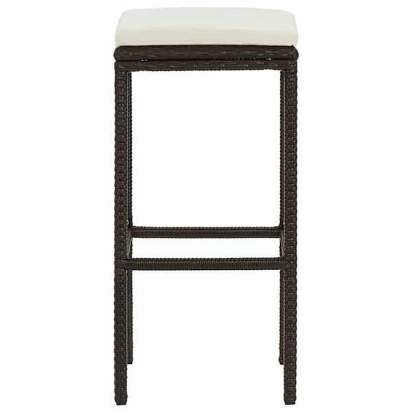 Maison Exclusive - Barstolar med kuddar, set om 3, brun flätad resin