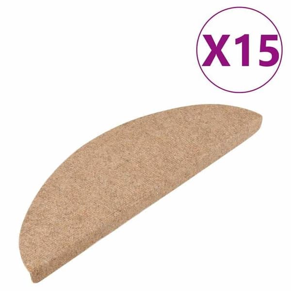 Maison Exclusive - Selvklæbende trappetæpper 15 stk 56x17x3 cm Beige beige