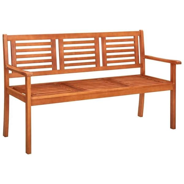 Maison Exclusive - Bænk til haven 3 pladser med pude 150 cm Eucalyptus træ