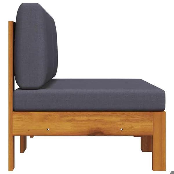 Maison Exclusive - Centrale sofaer 2 stk med mørkegrå puder i solid akacietræ