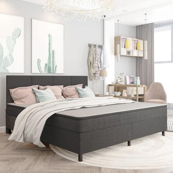 Maison Exclusive - Mørkegrå sengeramme med lameller 200x200 cm Mörkgrå
