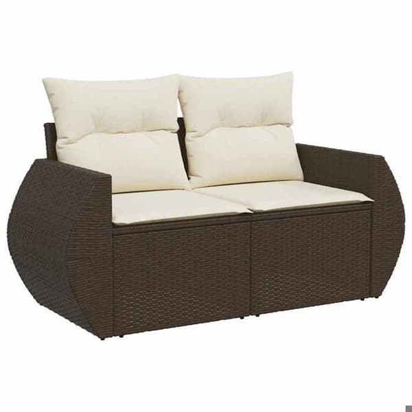 Maison Exclusive - Trädgårdsmöbler med kuddar 6 delar brun flätad resin