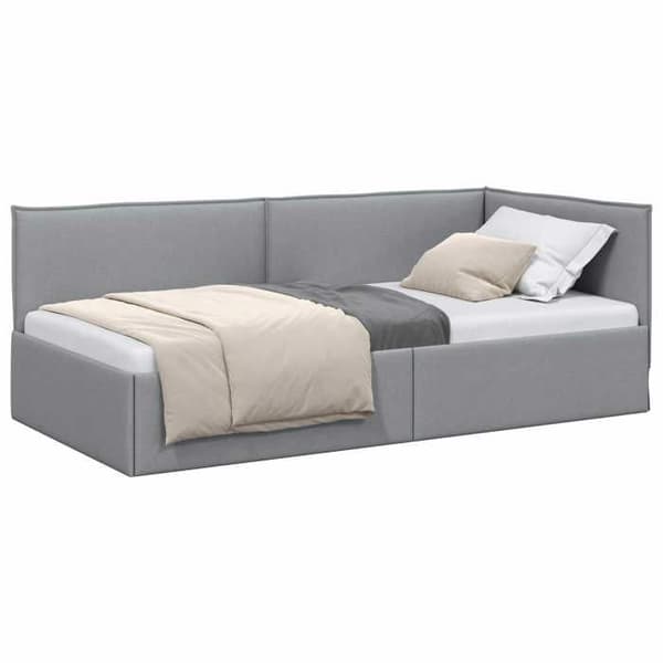 Vinkelsängram - EXKLUSIV HEM - L-formad ram - Ljusgrå - 80 x 200 cm - Fällbar soffa Ljusgrått
