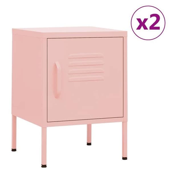 Maison Exclusive - Sängbord 2 st Rosa 35x35x51 cm Stål Ros