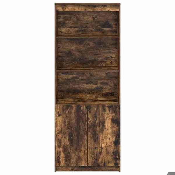 Maison Exclusive - Buffé hög ek rökt 70x35x180 cm ingenjörsträ