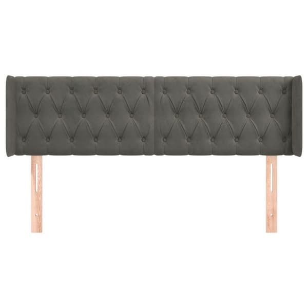Maison Exclusive - Päätylevy korvilla Tummanharmaa 163x16x78/88 cm Sametti mörkgrå