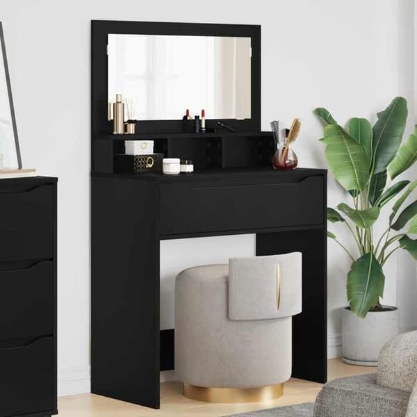 Maison Exclusive - Makeupborde til værelset Sort 80 x 39,6 x 135 cm