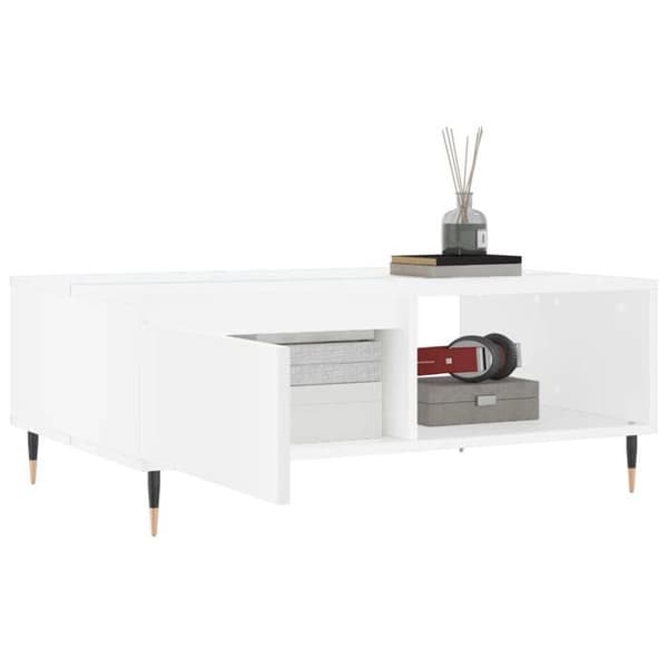 Maison Exclusive - Låg bord vit 90x60x35 cm ingenjörsträ
