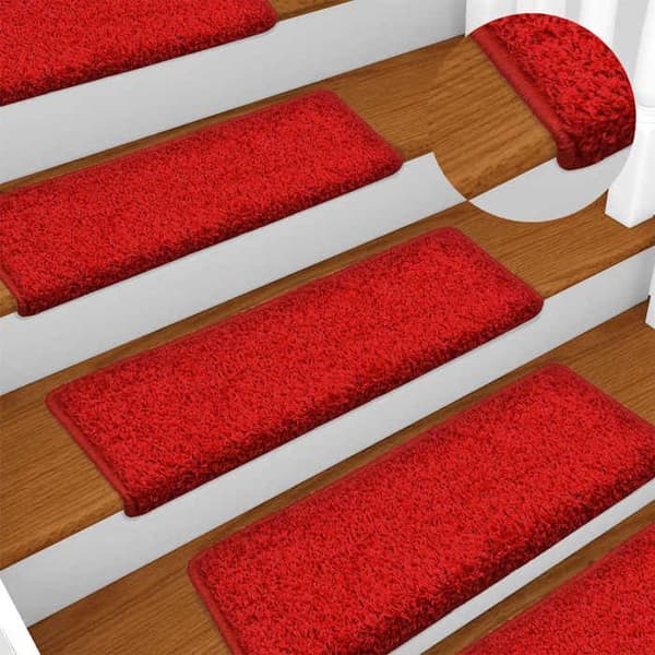 Maison Exclusive - Trappmatta 30 delar 65 x 21 x 4 cm Röd rektangulär kant