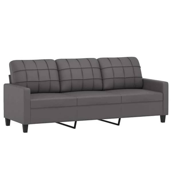 Maison Exclusive - 4-osainen sohvasetti tyynyillä Harmaa keinonahka