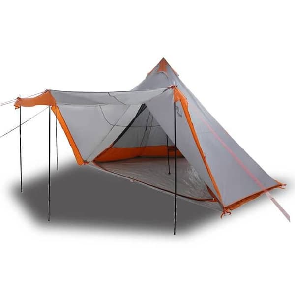 Maison Exclusive - Perheelle tarkoitettu 8 hengen harmaa ja oranssi vedenpitävä tipi-teltta