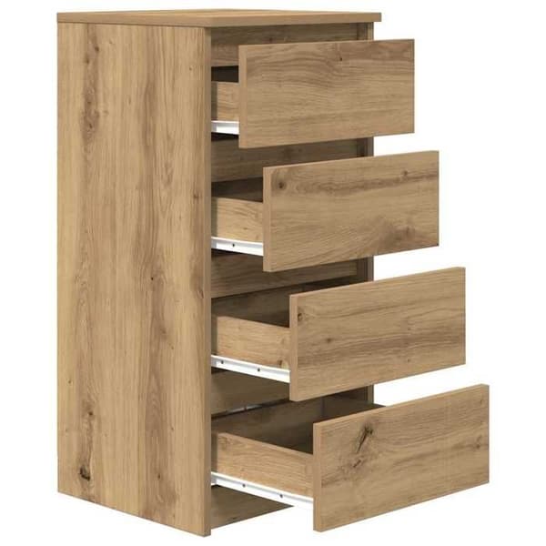 Maison Exclusive - Buffet i håndlavet egetræ 37,5x35x76 cm i ingeniørtræ Ek