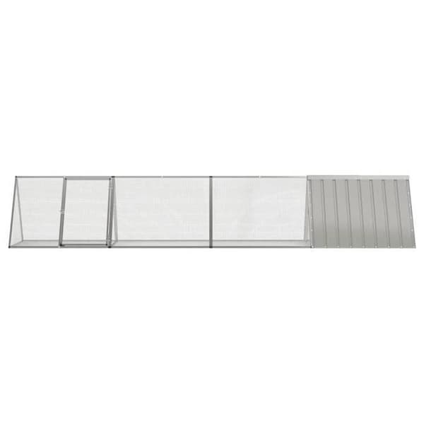 Maison Exclusive - Harmaa kanin häkki 403,5x80,5x71 cm Galvanoitu teräs Grå