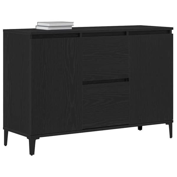 Maison Exclusive - Buffet Sort egetræ 104 x 35 x 70 cm Ingeniørtræ svart ek