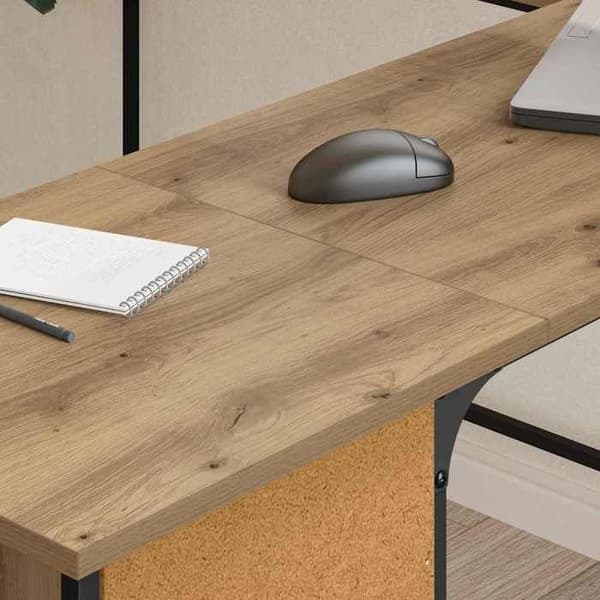 Maison Exclusive - Kontor i håndlavet egetræ, ingeniørtræ 141 x 141 x 75 cm
