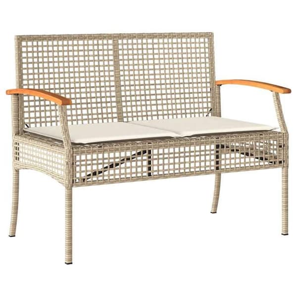Maison Exclusive - Puutarhakalusteryhmä ja tyynyt 3 kpl Beige polyrottinki