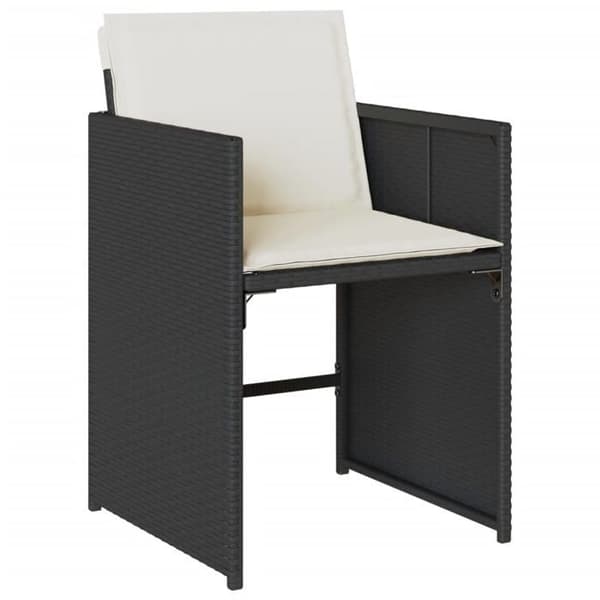 Maison Exclusive - Trädgårdsstolar set om 4 med svarta kuddar i flätad resin