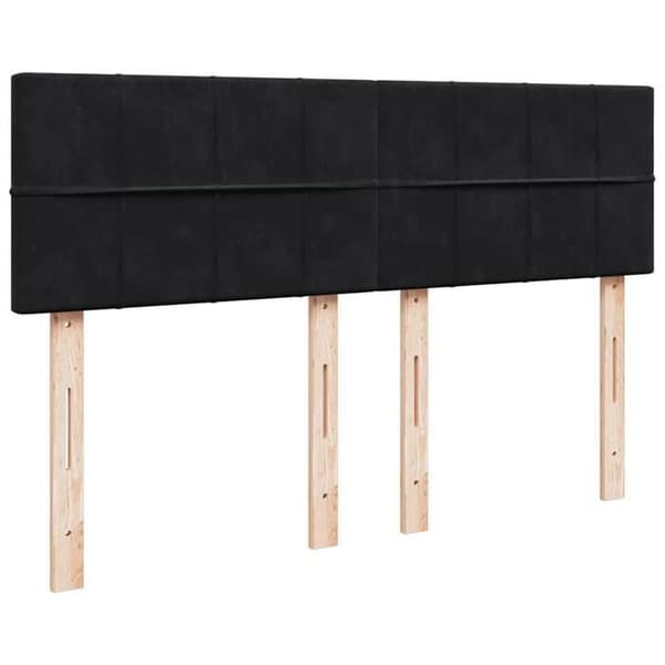 Maison Exclusive - Sängyn lamellipatja mustalla 140x200 cm sametilla