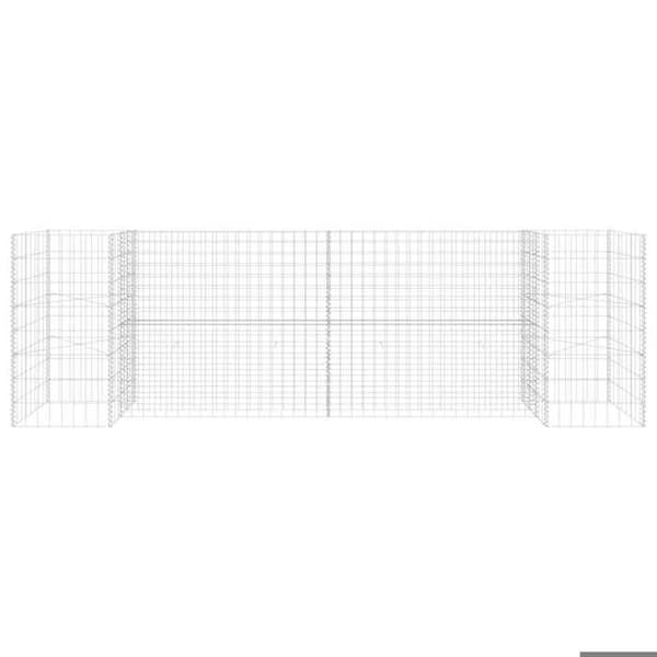 Maison Exclusive - Gabionplanter i H Ståltråd 260x40x80 cm silver-