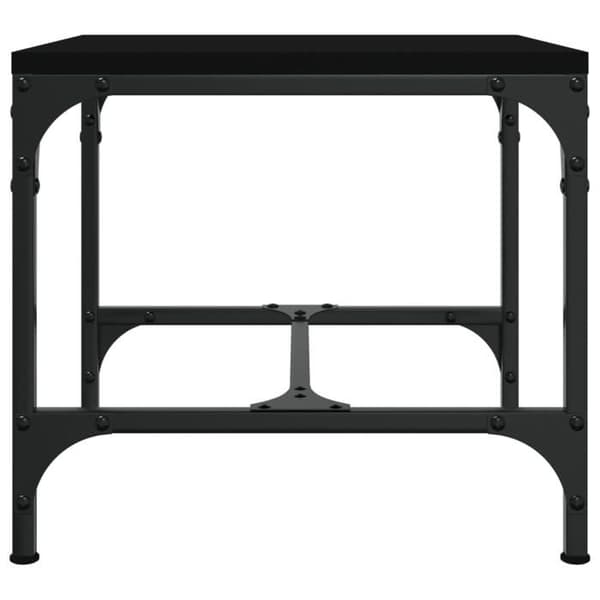 Sidebord - MAISON EXCLUSIVE - Sæt 2 stk - Sort - Ingeniørtræ - Justerbare ben Svart