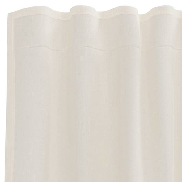 Voilage - MAISON EXCLUSIVE - 2 stk. med øjer - Creme - 100% polyester - Halvtransparent Grädde