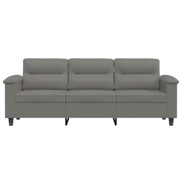 Maison Exclusive - Soffa 3-sits Grå mörk 180 cm Mikrofiber