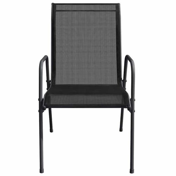 Maison Exclusive - Trädgårdsstolar 4 st Stål och textilene Svart