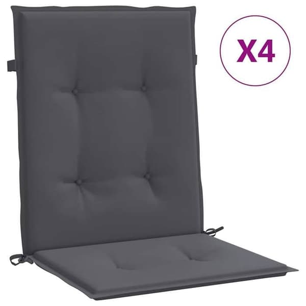 Maison Exclusive - Trädgårdsstolar med lågt ryggstöd, 4-pack, antracit