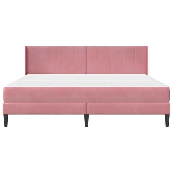 Maison Exclusive - Sängram med madrass Rosa 180 x 200 cm Sammet
