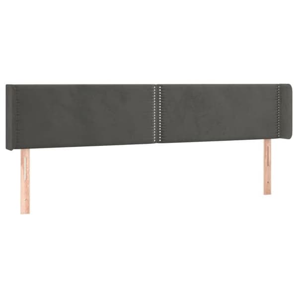 Maison Exclusive - Päätylevy korvilla Tummanharmaa 183x16x78/88 cm Sametti mörkgrå