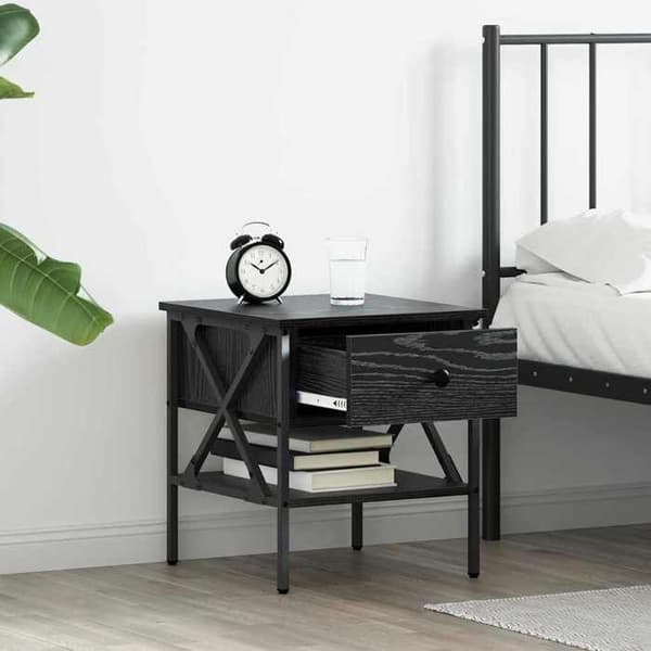 Maison Exclusive - Natbord 2 stk Sort eg 40 x 42 x 45 cm