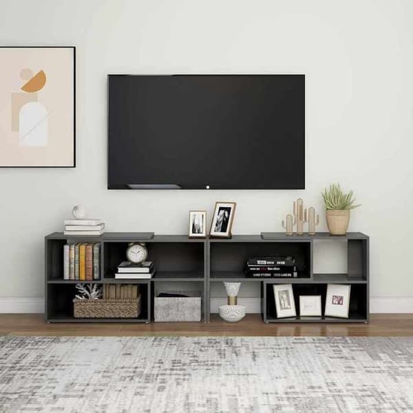 Maison Exclusive - TV-möbel Grå glans 149x30x52 cm Ingenjörsträ Grå