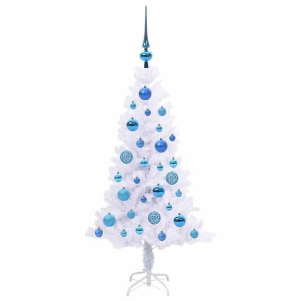 Kunstig juletræ - EKSKLUSIV HUS - Moderne konisk model - 150 hvide LED - 120 cm - PVC & stål Vit