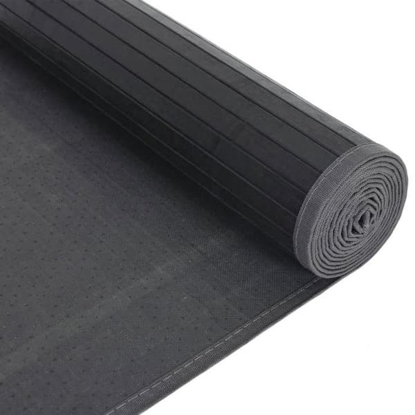 Maison Exclusive - Musta suorakulmainen matto 80x300 cm bambusta