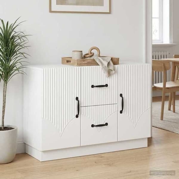 Maison Exclusive - Buffet Hvid 89 x 34,5 x 57 cm Ingeniørtræ