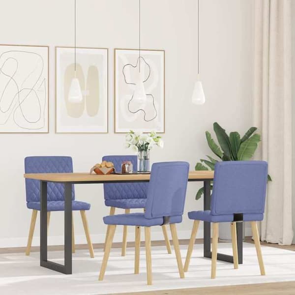 Maison Exclusive - Matstolar set om 4 blå jeans tyg