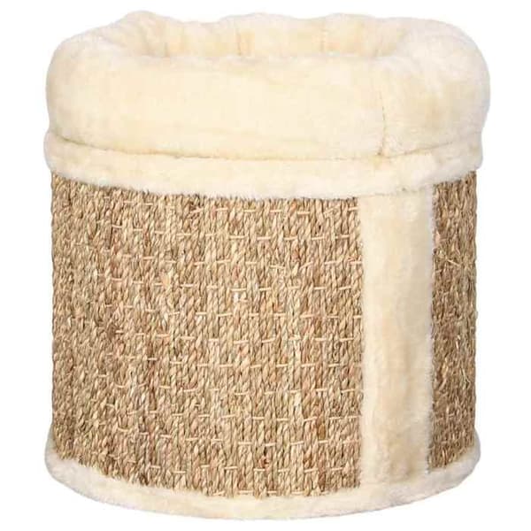 Eksklusiv hus - Hus til kat med luksus pude 33 cm Havplanter beige