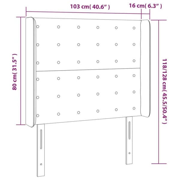 Maison Exclusive - LED Hovedgærde Sort 103x16x118/128 cm Simili Læder