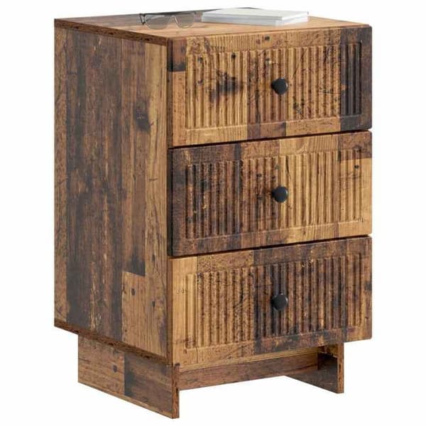 Maison Exclusive - Natbord med skuffe, Antik træ 43 x 41 x 66,5 cm