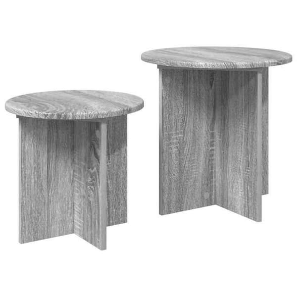 Maison Exclusive - Sæt af 2 sideborde Sonoma grå Ø 45 x 45 cm Sonoma grå (ytbehandling i neutral 