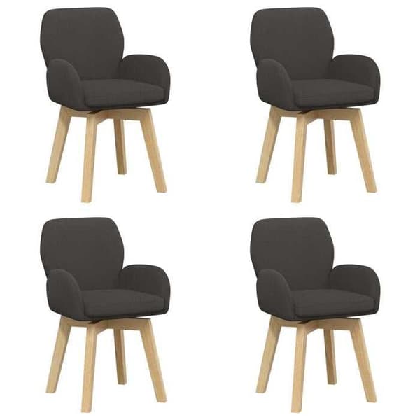 Maison Exclusive - Drejbare spisebordsstole 4 stk Bouclé Mørkegrå Mörkgrå