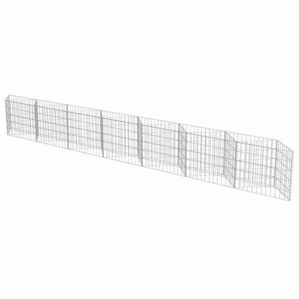 Maison Exclusive - Gabionvägg i galvaniserat stål 450x30x50 cm Silver