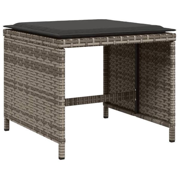 Maison Exclusive - Trädgårdsset 15 delar med grå kuddar i flätad resin