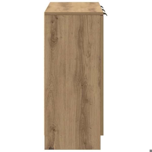 Maison Exclusive - Buffet i egetræ, håndlavet 90,5x30x70 cm, ingeniørtræ