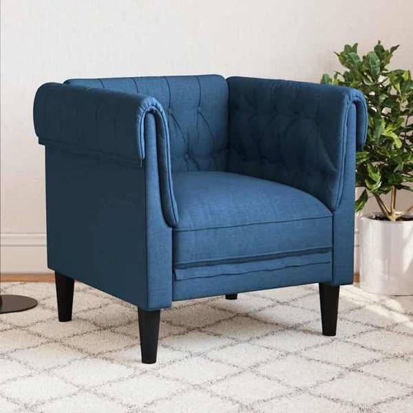 Maison Exclusive - Chesterfield fåtölj blå tyg Blå